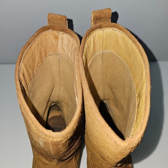 Born Mid Calf Boot Womens 8.5 Cognac Brown Suede Pull On Riding Rustic Fall - Picture 9 of 16